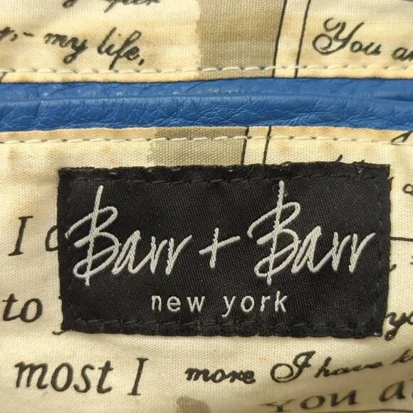 Nice Barr+Barr Women's Bag Blue Leather Purse Inside Card Pocket Hobo-lp - Picture 8 of 16